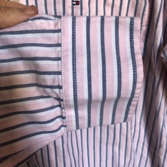 Tommy Hilfiger Striped Cotton Oxford Coastal Button Down Shirt Medium - Picture 5 of 9